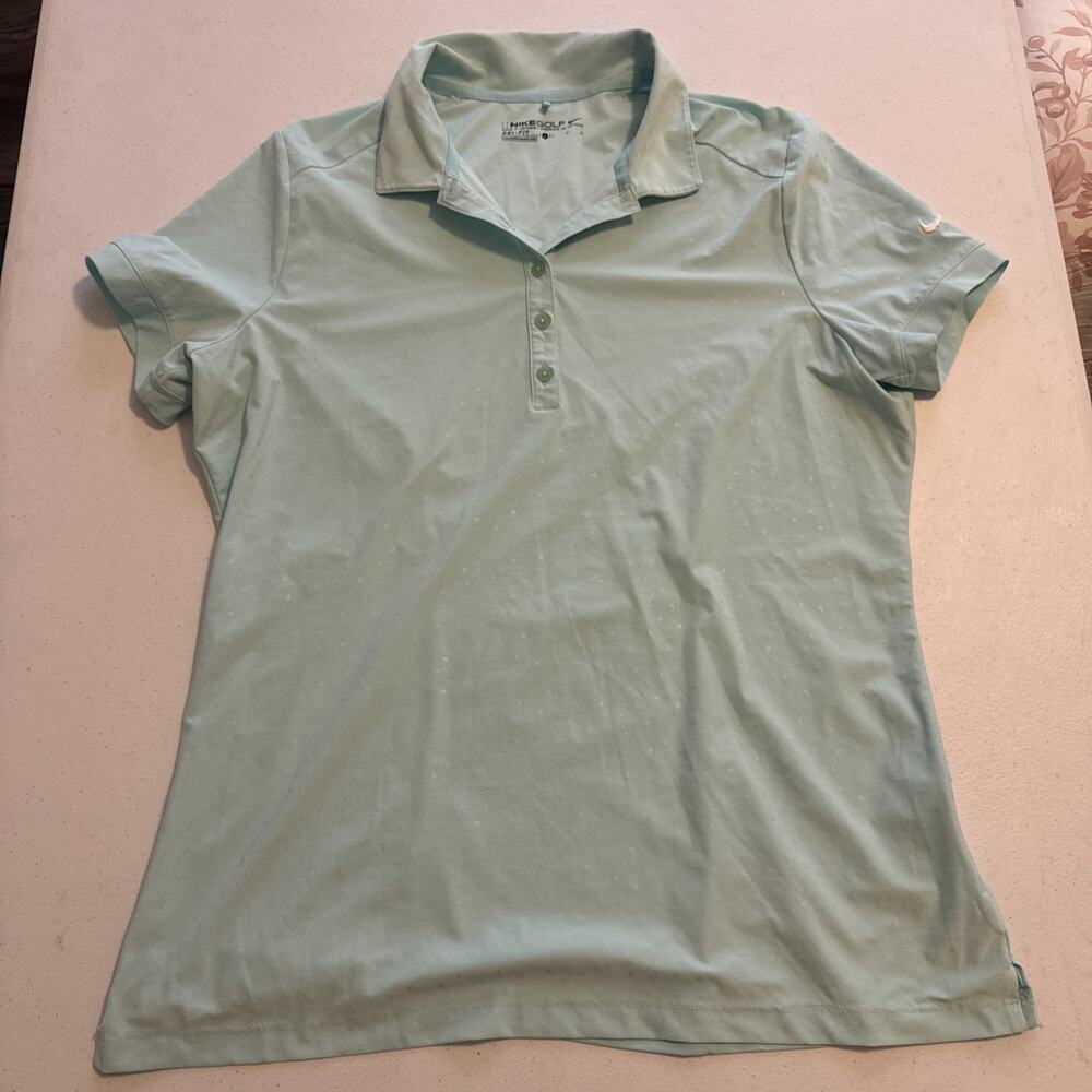 Nike Dri-Fit Golf Polo Shirt Womens Mint Size L